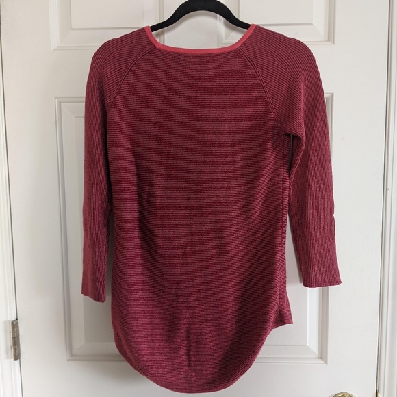 Jana salmon/coral ribbed cotton blend sweater, small - Picture 5 of 11